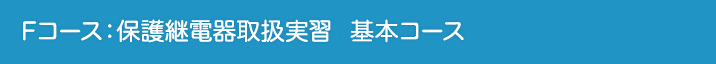 Fコース:保護継電器取扱実習 基本コース