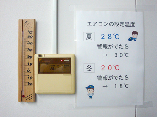 操作パネルに適正温度を表示