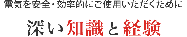 電気を安全・効率的にご使用いただくために深い知識と経験