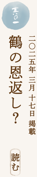 【二〇二五年 三月 十七日 掲載】鶴の恩返し？